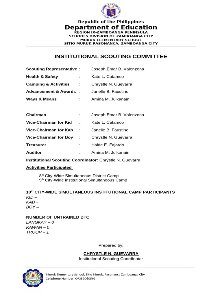 Institutional Scouting Committee | PDF