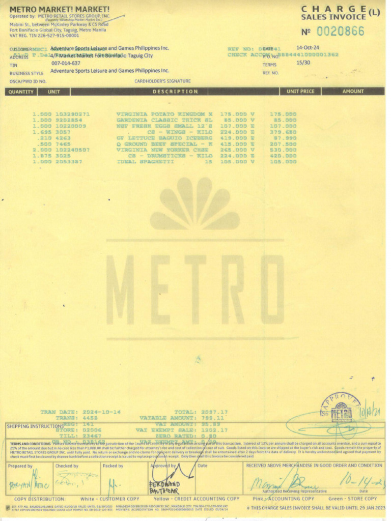 Charge Invoice Oct. 14,2024 | PDF