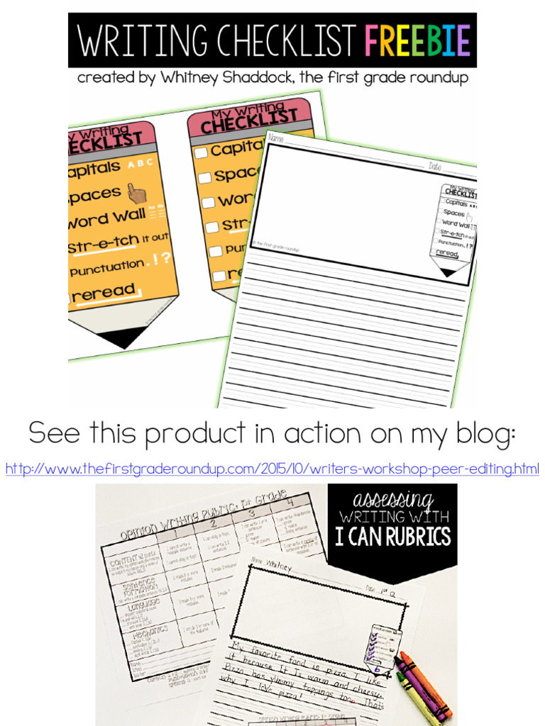 StudentFriendlyWritingChecklistforWritingMechanicsinK2FREEBIE 1 | PDF