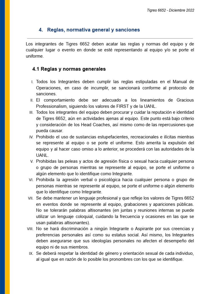 Normativa y Sanciones Tigres 6652 | PDF
