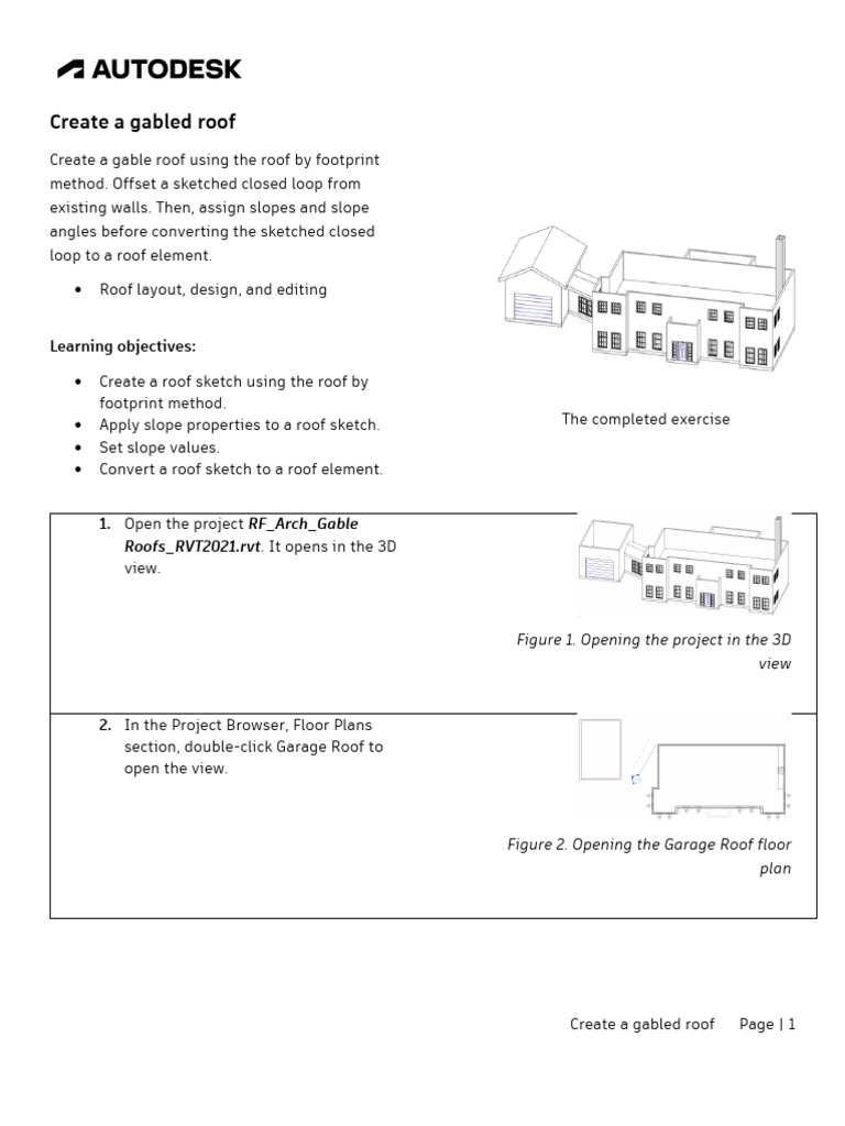 Creating a Gabled Roof in Revit | PDF | Roof | Double Click