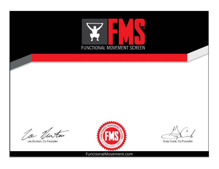 FMS Certification Certificate | PDF