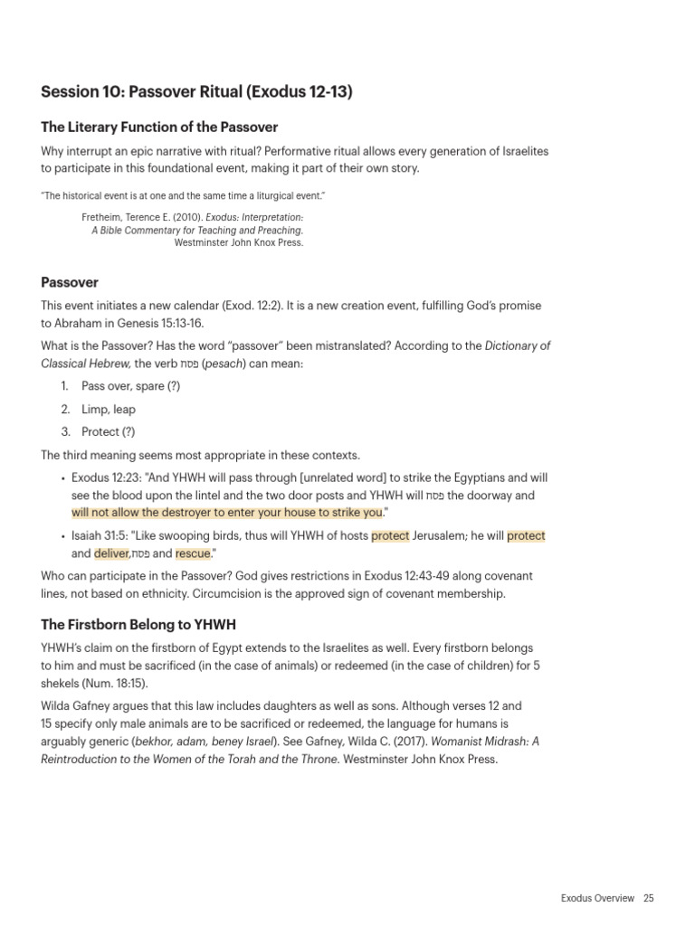 CR-Exodus Overview Session Notes (Dragged) | PDF