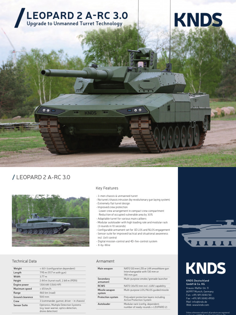 Unmanned Turret Upgrade for Leopard 2 | PDF | Gun Turret | Combat Vehicles