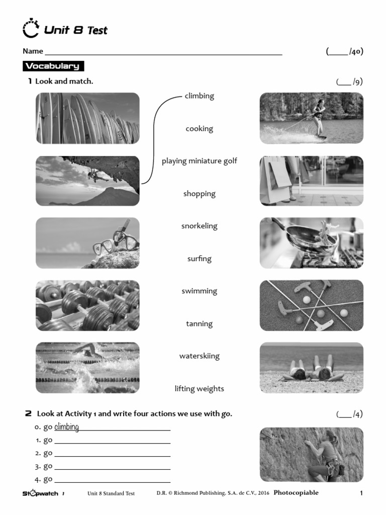 Unit 8 Vocabulary and Grammar Test | PDF | Antarctica