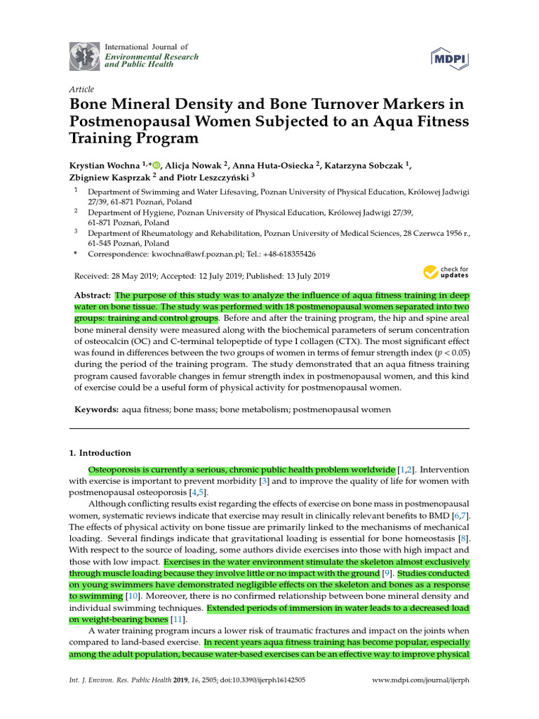 Bone Mineral Density and Bone Turnover Markers in Postmenopausal Women ...
