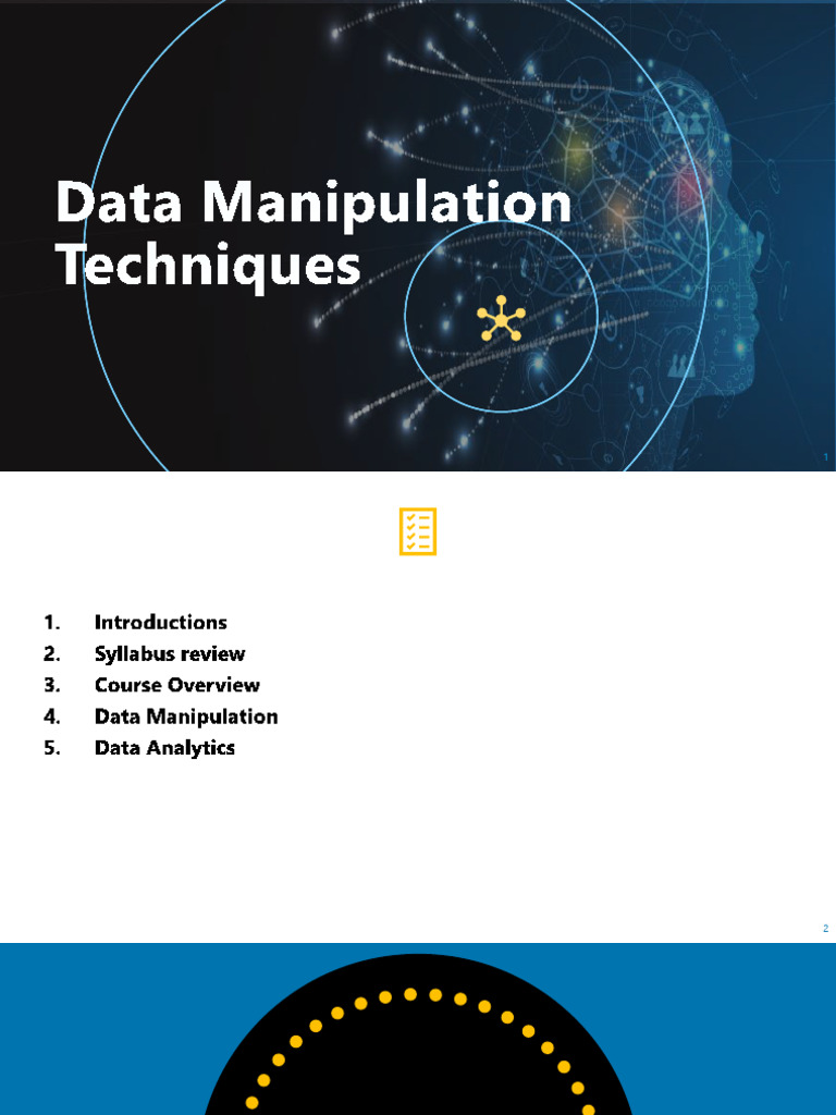 Data Manipulation and Analytics Overview | PDF