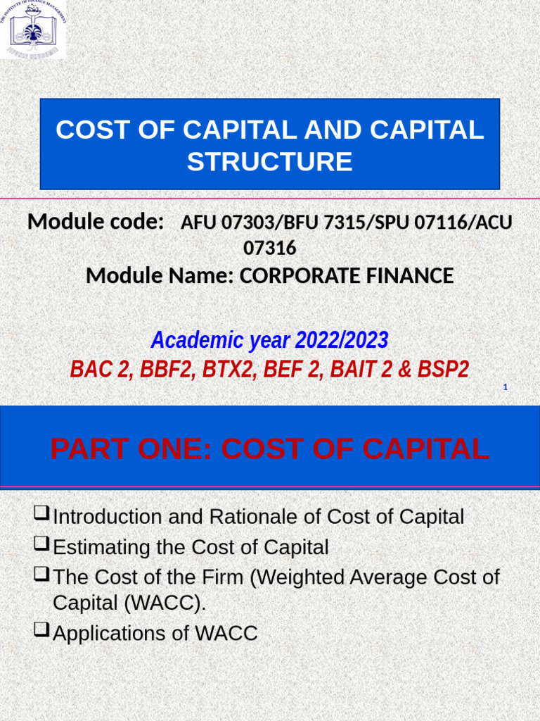 Maximizing Firm Value via WACC | PDF | Capital Structure | Cost Of Capital