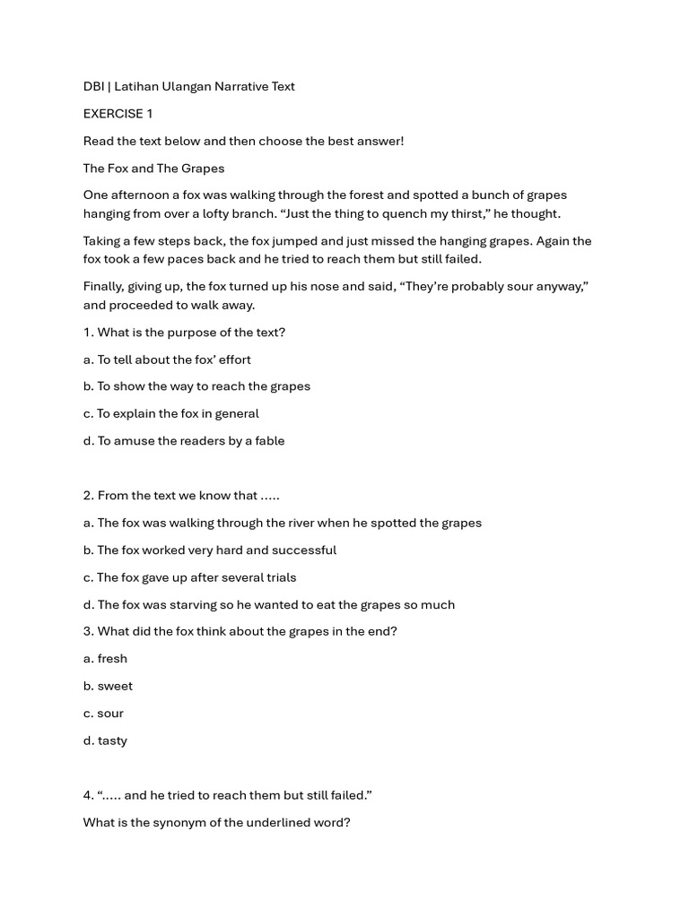 Soal Narrative 3 Pdf