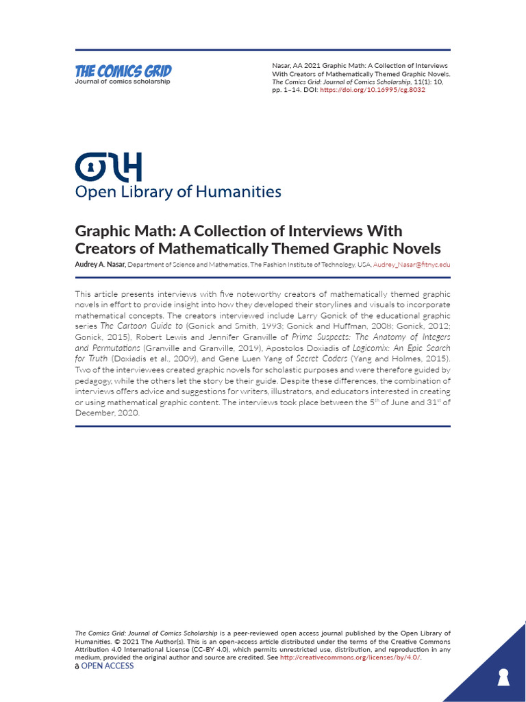 Graphic Math A Collection of Interviews With Creat | PDF | Comics ...