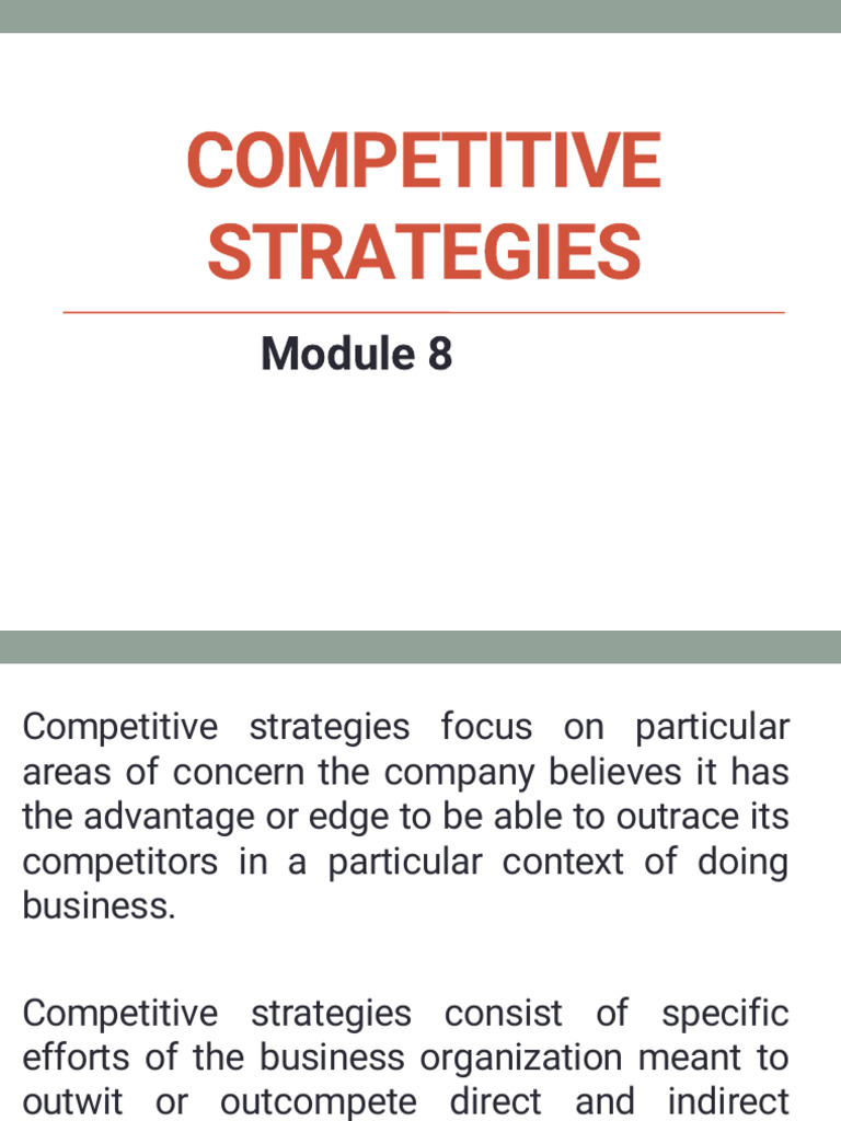 CHAPTER-8_Competitive-Strategies | PDF | Strategic Management ...