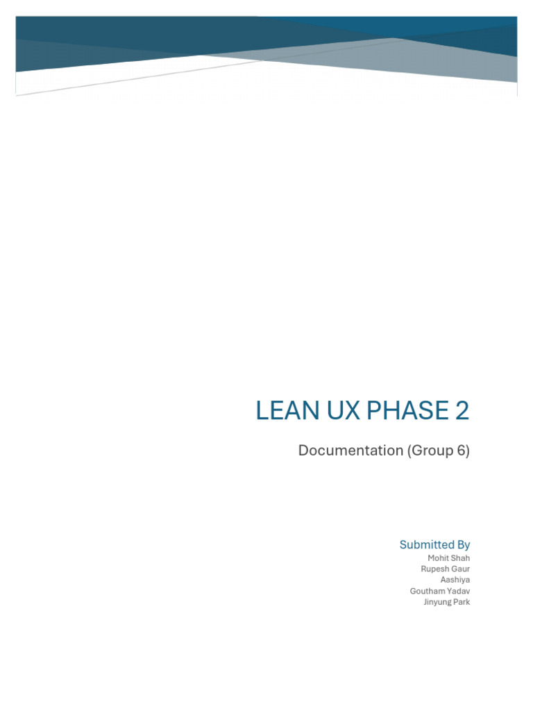 Lean UX Group 6 Phase2 Documentation | PDF | Usability | Time Management