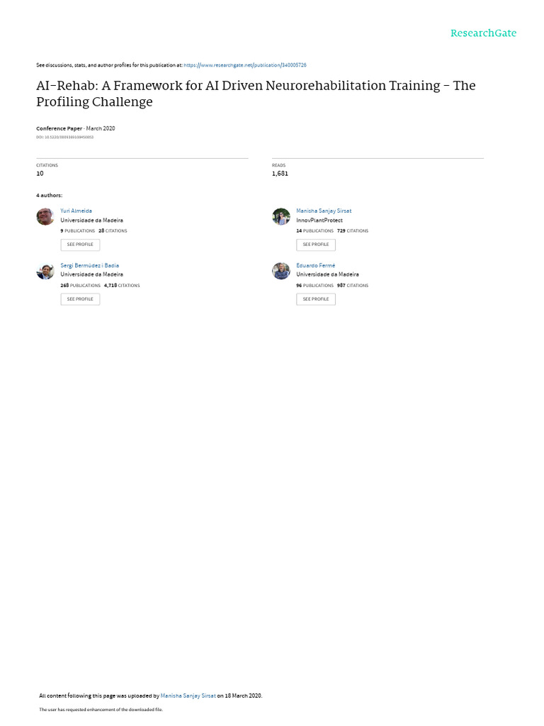 Ai Rehab Pdf Dementia Machine Learning