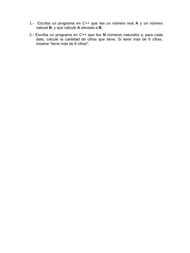 Programas C++: Potencias y Cifras | PDF