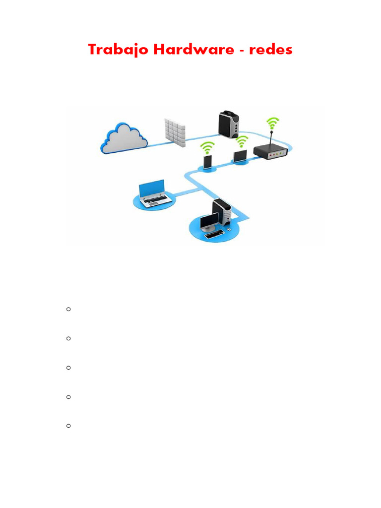 Trabajo Hardware - Redes: Asignatura | PDF | Red de computadoras | Red ...