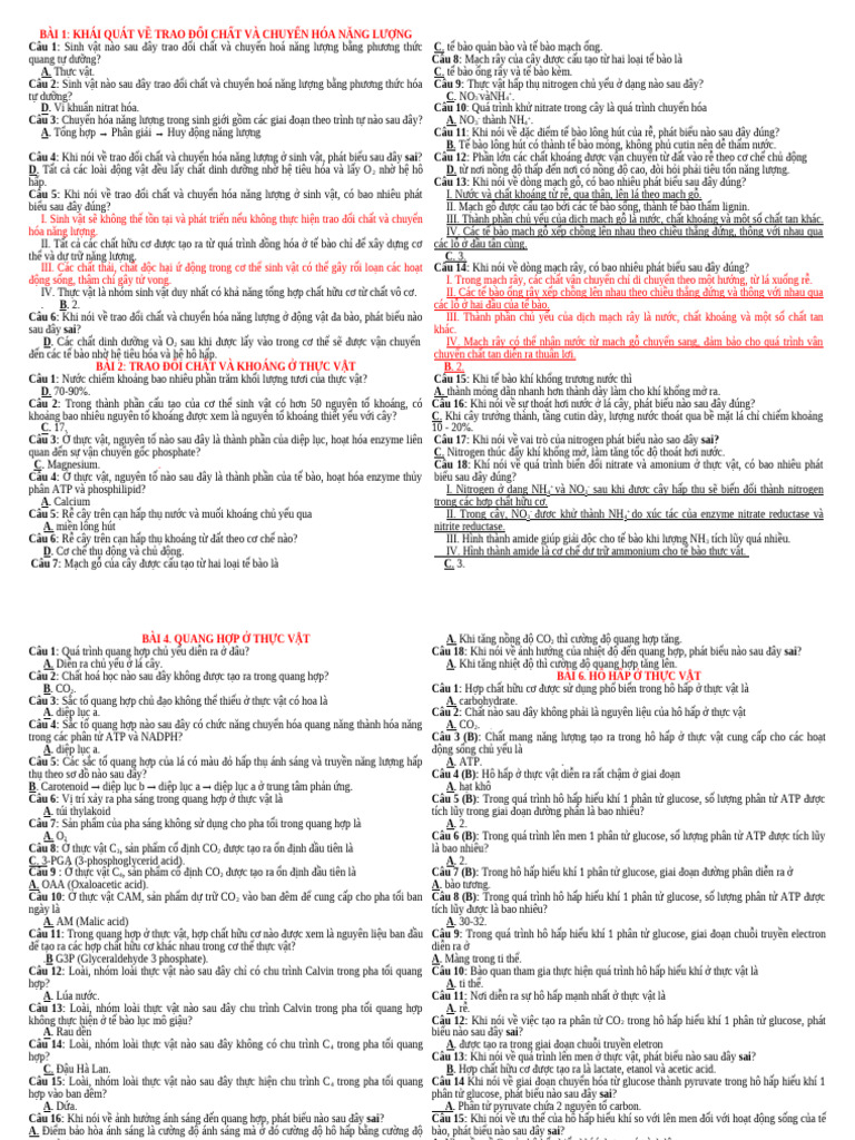 ĐỀ CƯƠNG HK I SH 11 ĐÁ | PDF