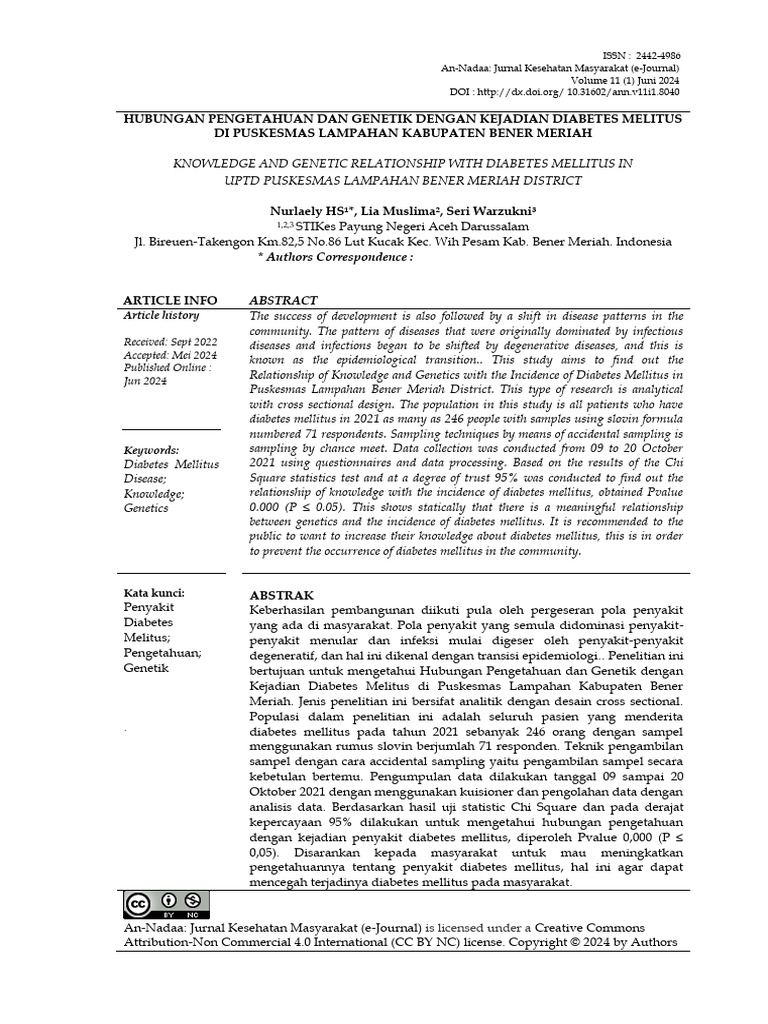 Contoh Artikel Jurnal Kesmas | PDF