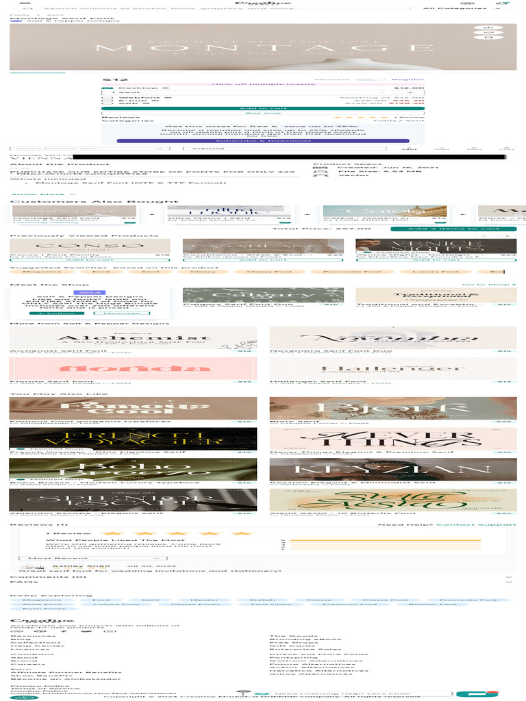 Montage Serif Font, A Serif Font by Salt & Pepper Designs | PDF ...