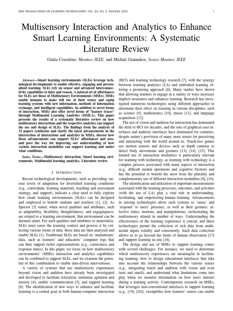 Enhancing Smart Learning with Multisensory Analytics | PDF | Learning ...