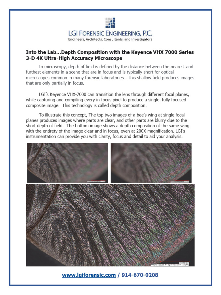 Keyence VHX-7000 Depth Composition Microscope | PDF