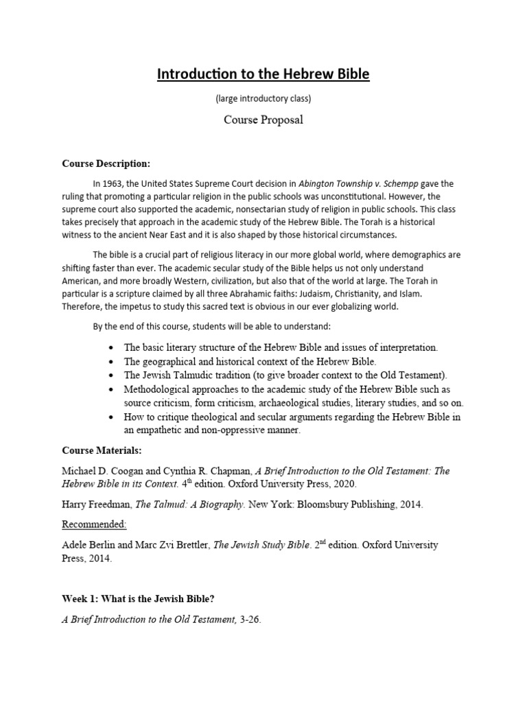 Toaz - Info Introduction To The Hebrew Bible PR ...