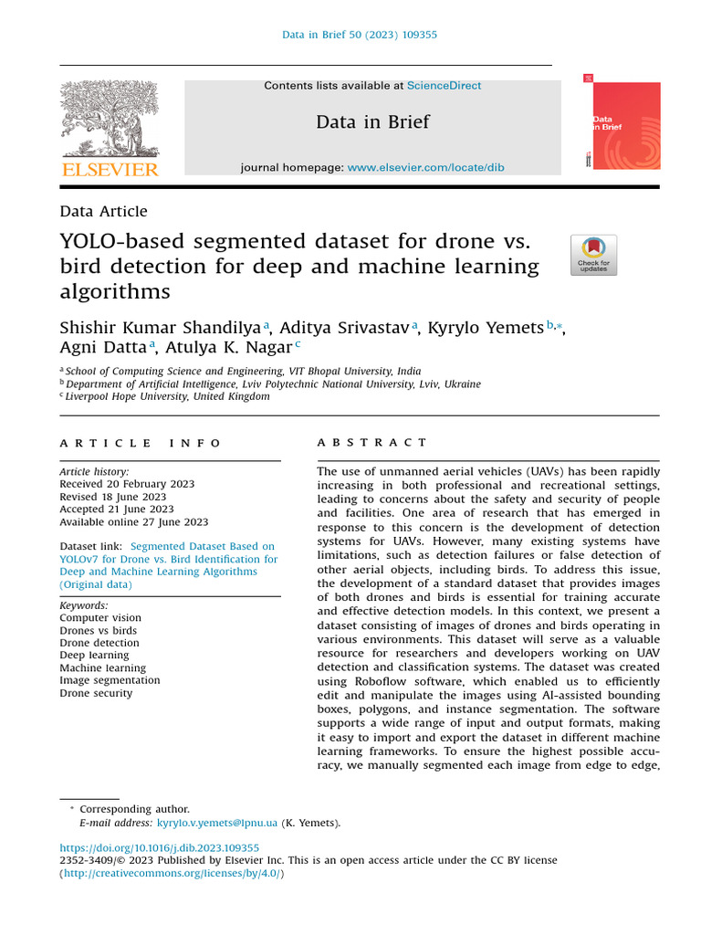 YOLO Dataset for Drone and Bird Detection | PDF | Image Segmentation ...