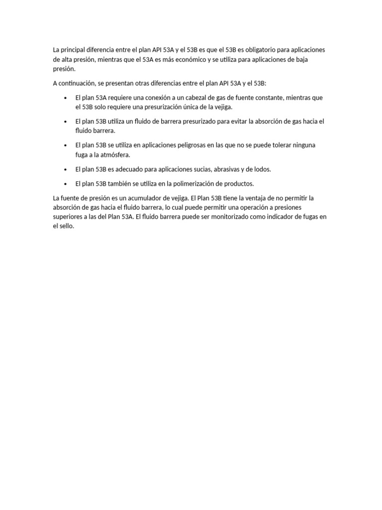 Diferencias entre Plan API 53A y 53B | PDF
