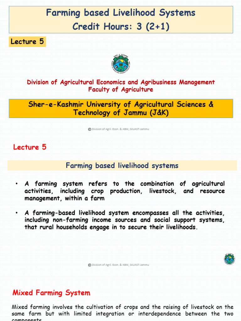Farming-Based Livelihood Systems Overview | PDF | Agriculture | Organic ...