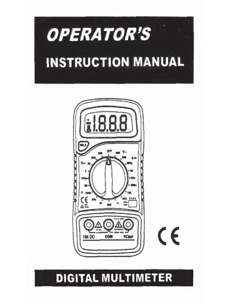 Excel Volt Meeter Manual XL830L | PDF