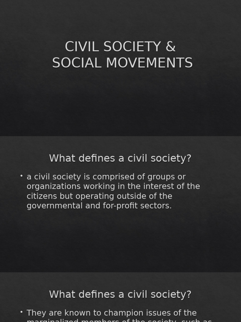 Understanding Civil Society & Social Movements | PDF | Non Governmental ...