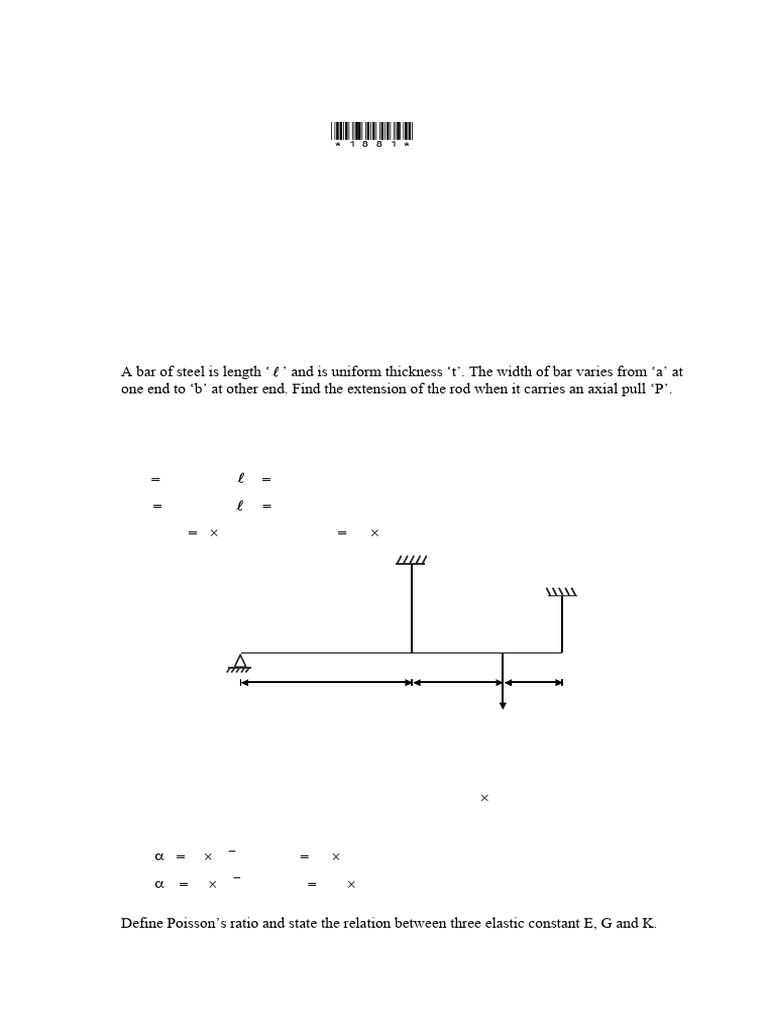 Strength of Materials Exam Paper | PDF | Bending | Stress (Mechanics)