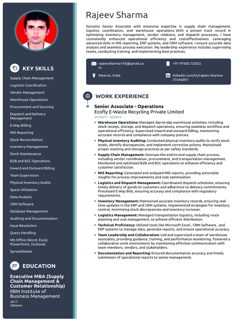Supply Chain & Logistics Expert Profile | PDF | Customer Relationship ...