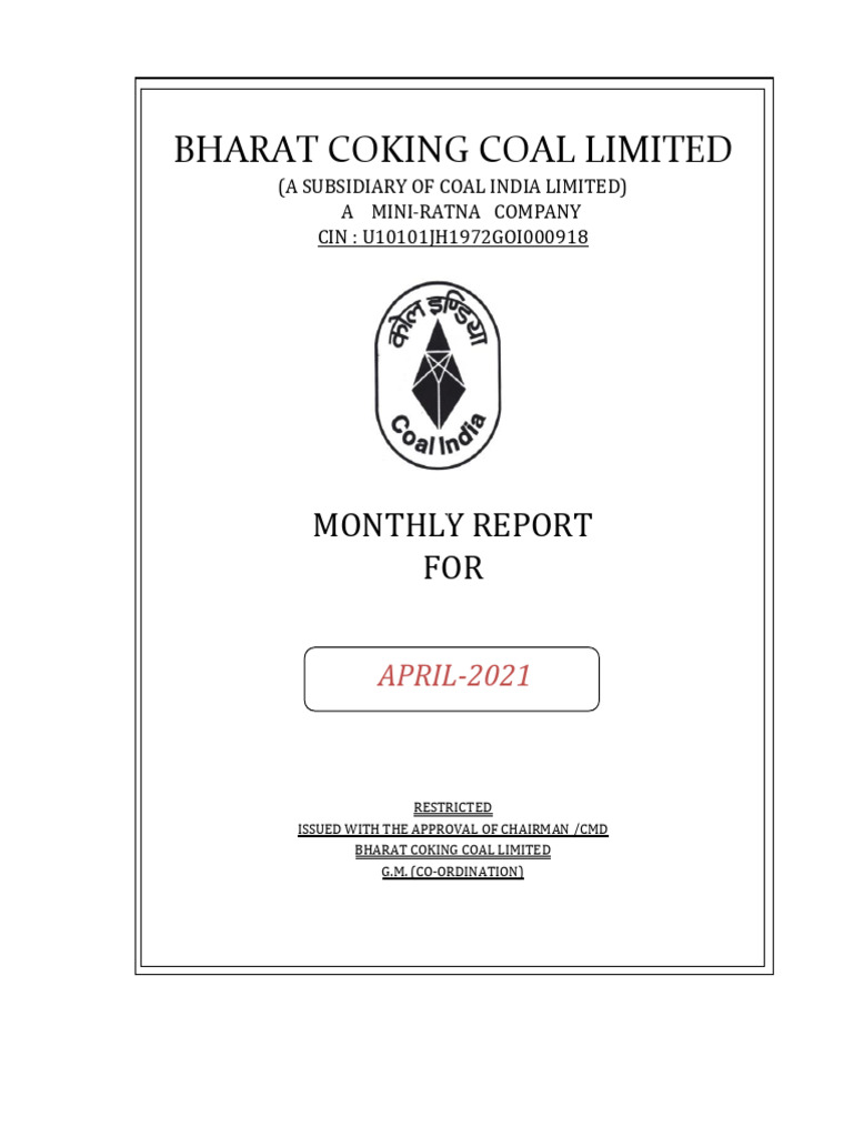 April 2021 Coal Production Report | PDF | Energy Production | Chemical ...