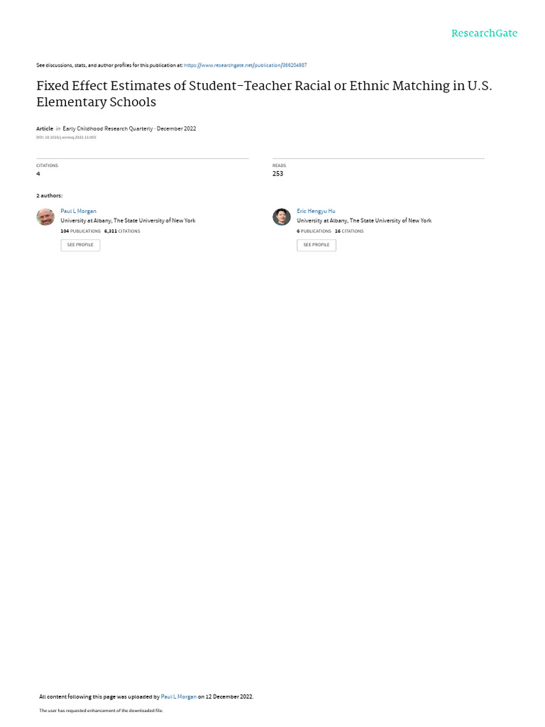 Student-Teacher Racial Matching Effects | PDF | Race And Ethnicity In ...