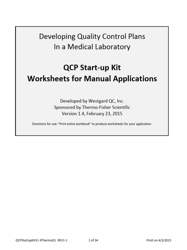 IQCP Startup Kit 4-3-2015 | PDF | Accuracy And Precision | Standard ...