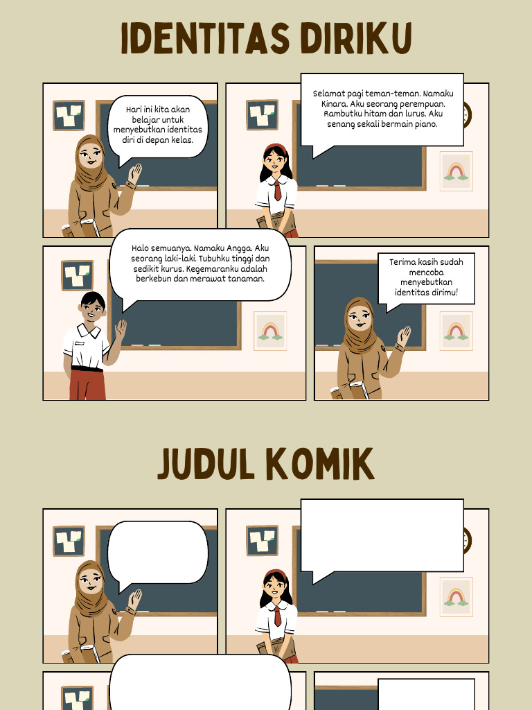Komik Pendidikan Identitas Diriku Coklat Ilustratif | PDF