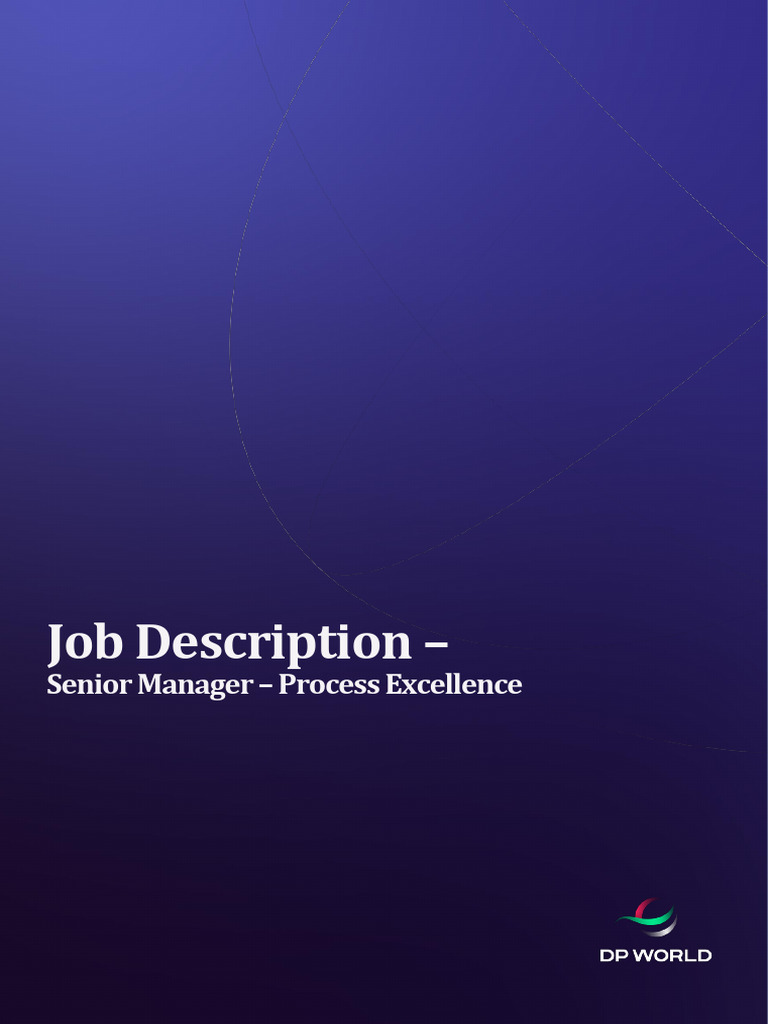 Job Description - Senior Manager Process Excellence | PDF | Six Sigma ...