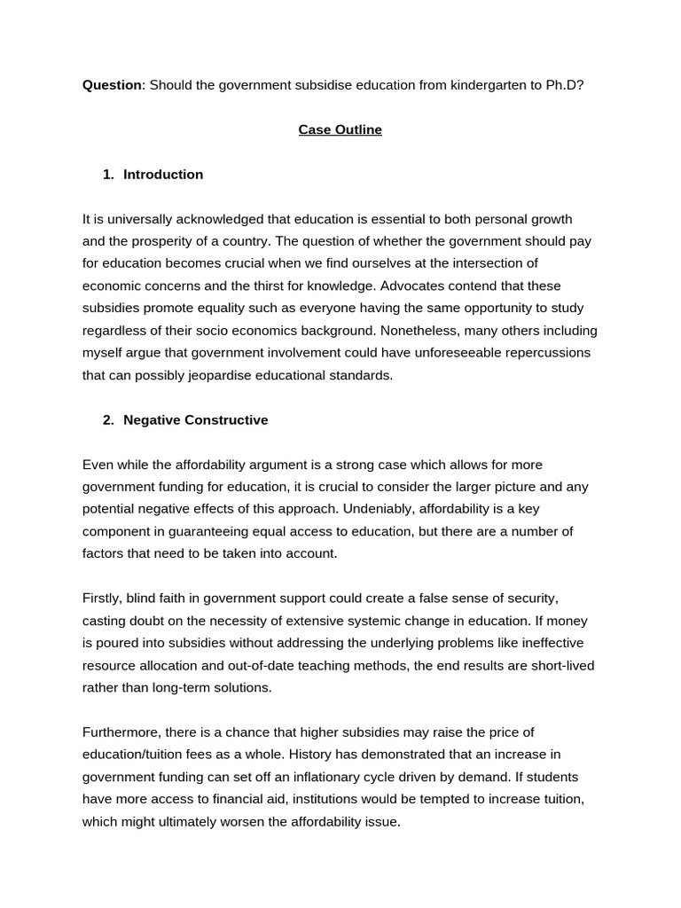 Video Project 1 Outline | PDF | Subsidy | Taxes