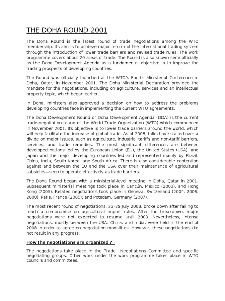 IM Fiyoo | PDF | Doha Development Round | World Trade Organization