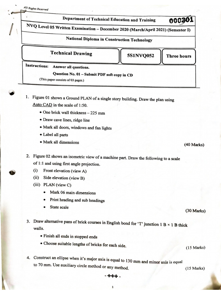 NDCT Technical College 2020 Pass Paper | PDF