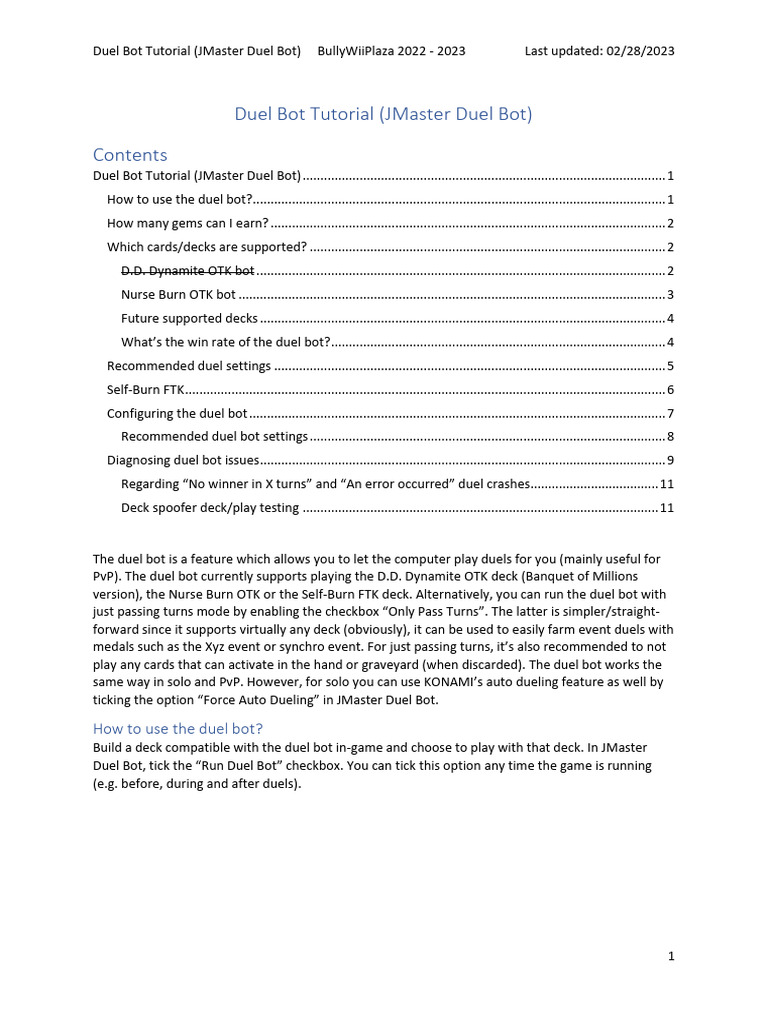 JMaster Duel Bot User Guide | PDF | Computing