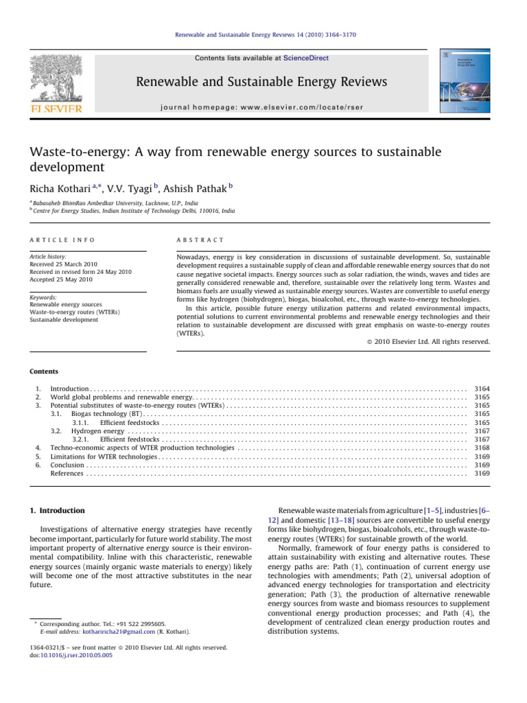 Waste To Energy A Way From Renewable Ene | PDF | Anaerobic Digestion ...