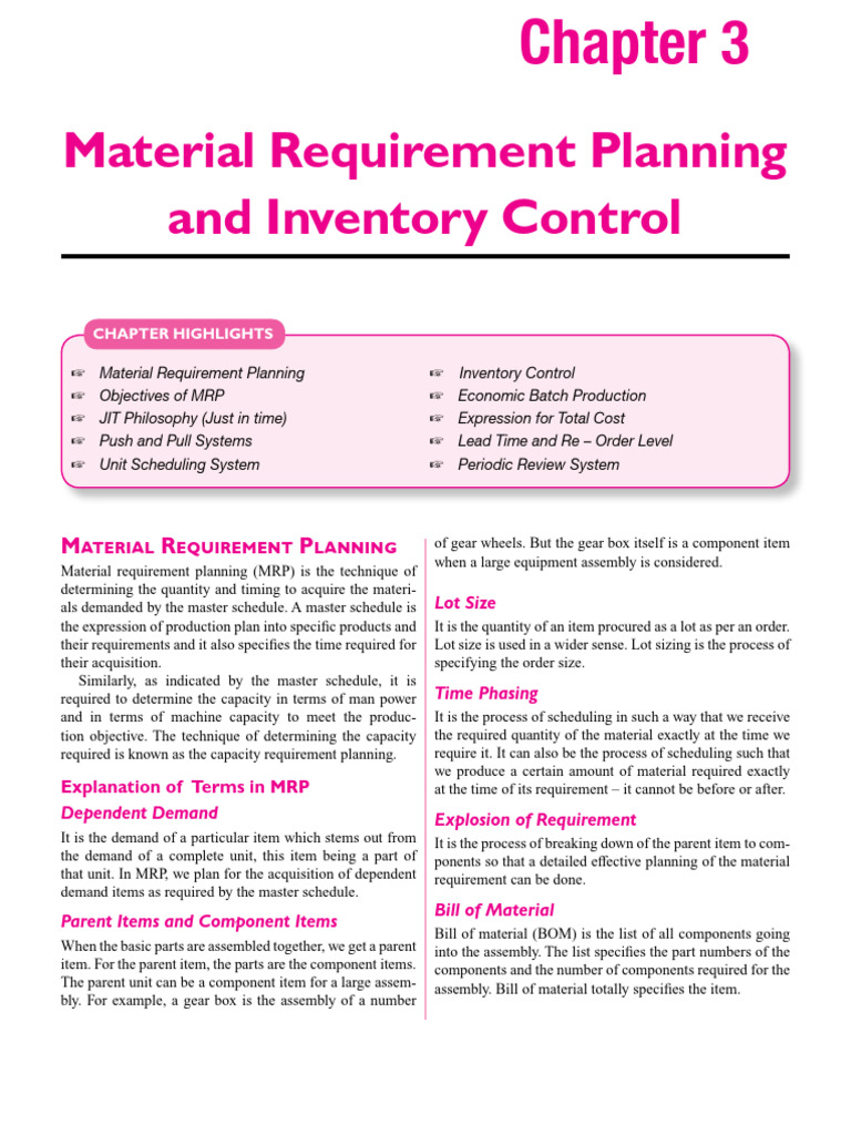 Continuous Inventory Management in MRP | PDF | Demand | Inventory