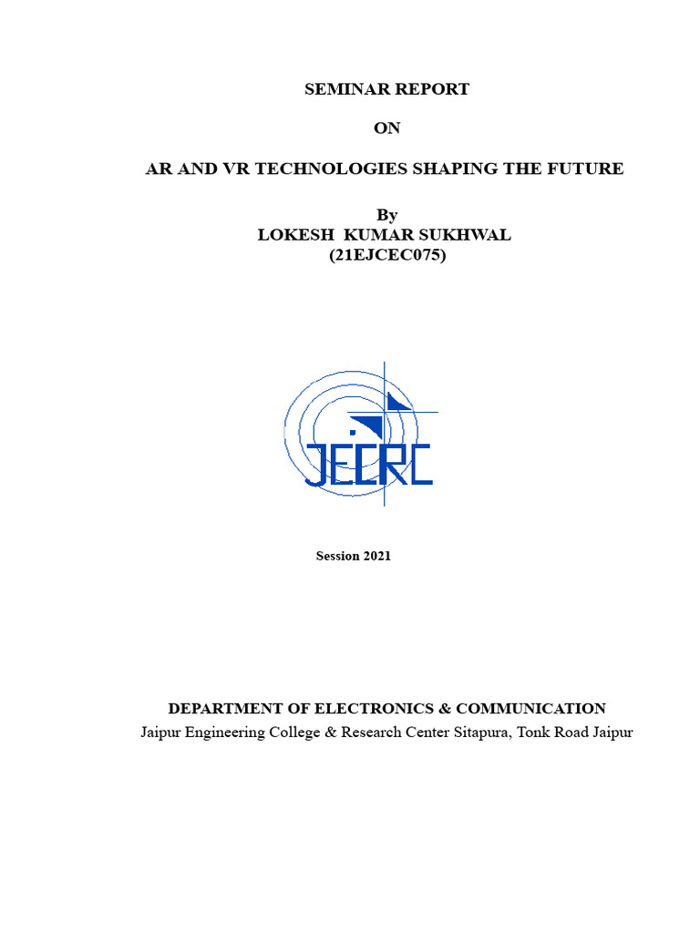 21ejcec075 Seminar 2024 | PDF | Virtual Reality | Augmented Reality