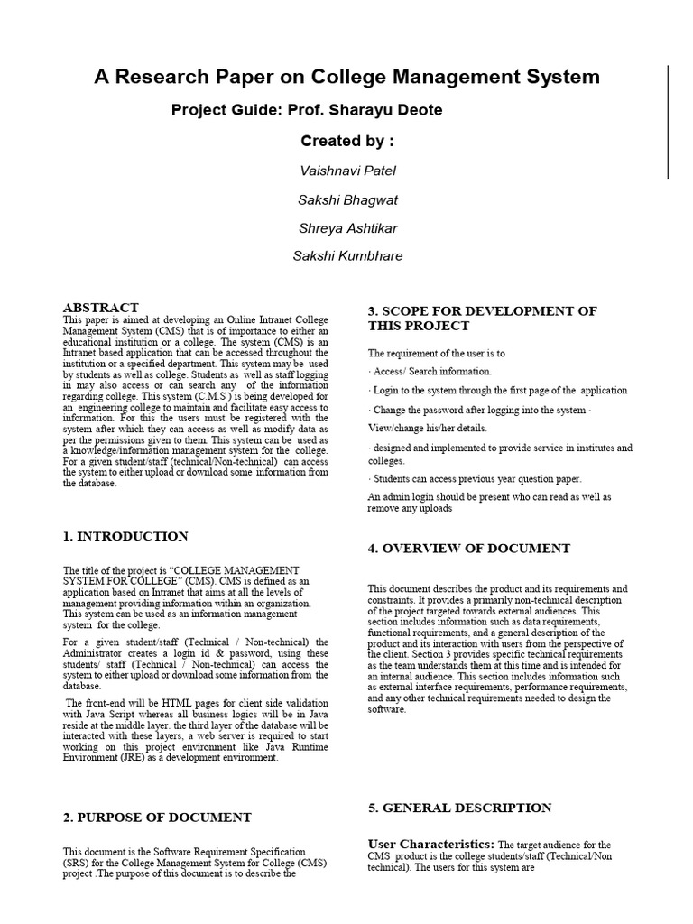 College Management System - Doc1 Final | PDF | Java (Programming ...