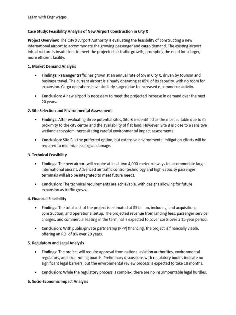 Feasibility Analysis Pdf Airport Public Private Partnership