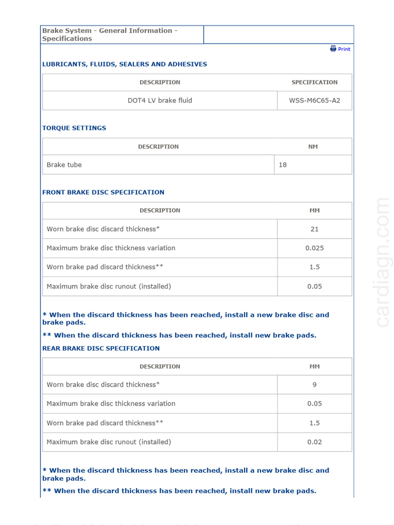 206-00+Brake+System+-+General+Information | PDF | Brake | Leak