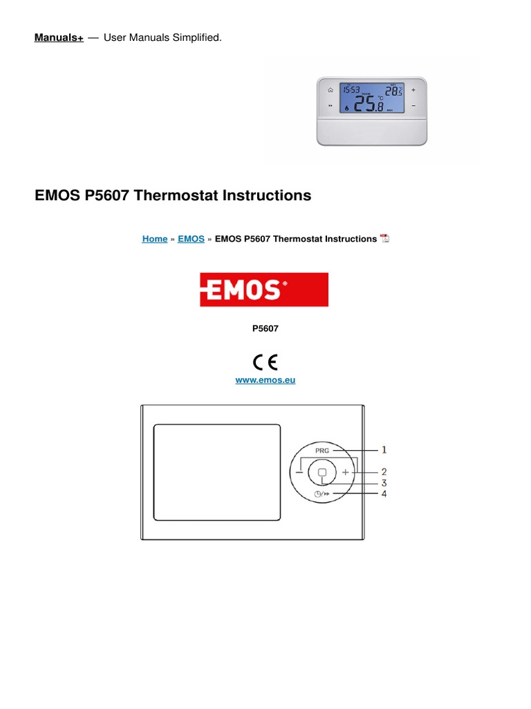 EMOS P5607 Thermostat Manual | PDF | Thermostat | Switch