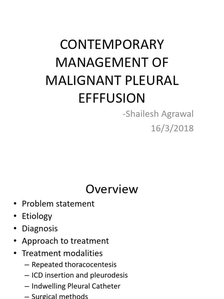 Management of Malignant Pleural Effusion | PDF | Lung Cancer | Medicine