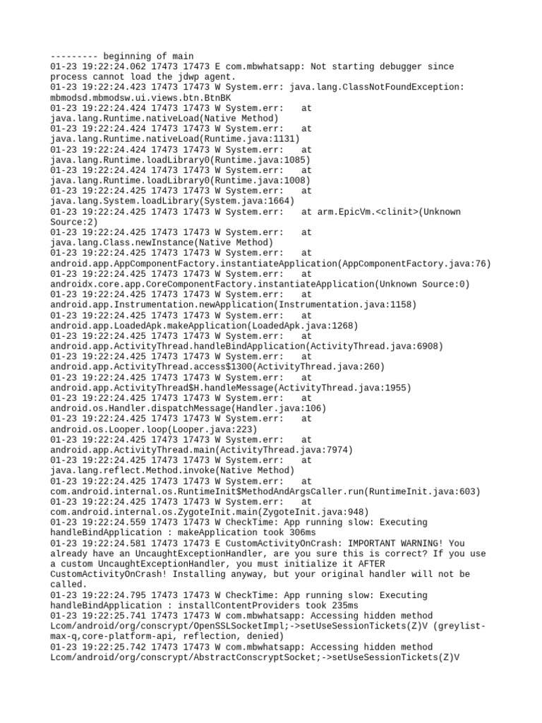 Java Class Not Found Errors in WhatsApp | PDF | Java (Programming ...
